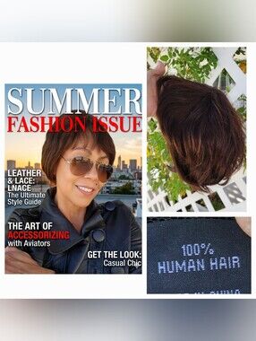 Human Hair Short Bob Wig - Dark Brown